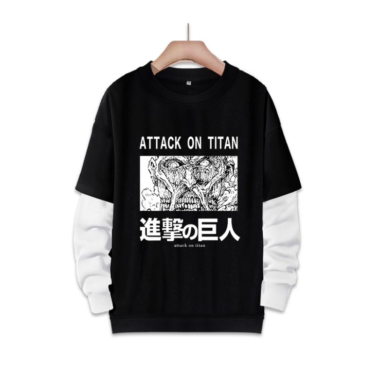 Shingeki no Kyojin Anime fake two-piece thick round neck sweater from S to 3XL