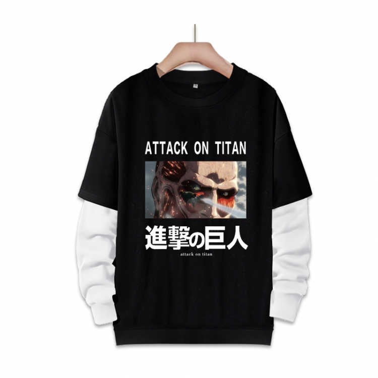 Shingeki no Kyojin Anime fake two-piece thick round neck sweater from S to 3XL