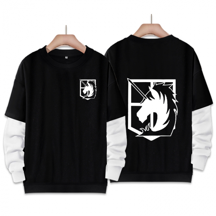 Shingeki no Kyojin Anime fake two-piece thick round neck sweater from S to 3XL