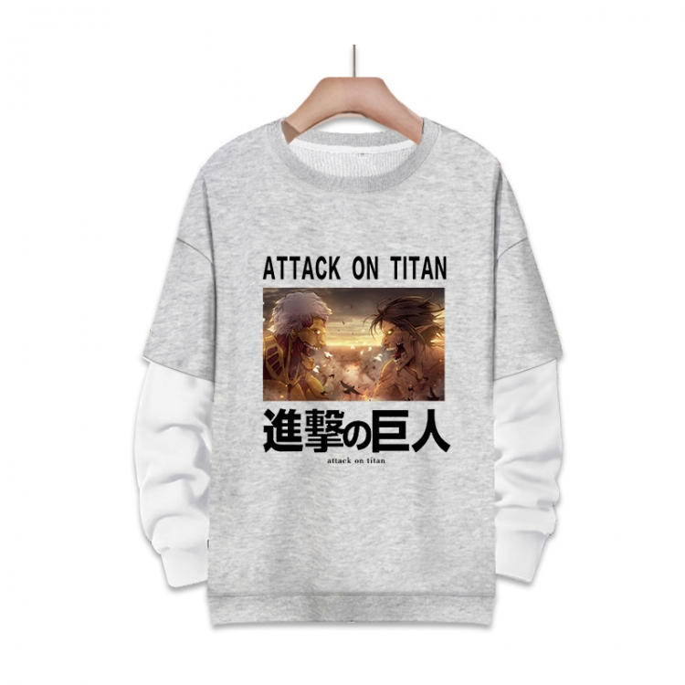 Shingeki no Kyojin Anime fake two-piece thick round neck sweater from S to 3XL