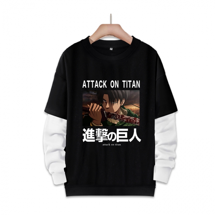 Shingeki no Kyojin Anime fake two-piece thick round neck sweater from S to 3XL