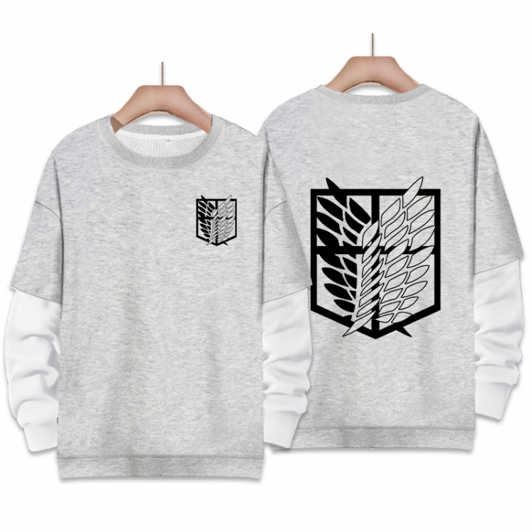 Shingeki no Kyojin Anime fake two-piece thick round neck sweater from S to 3XL