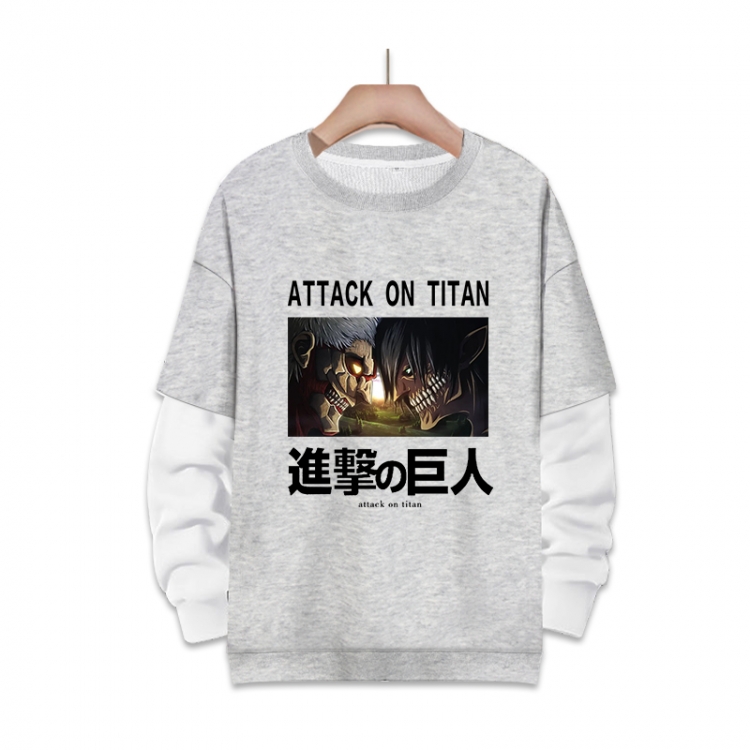 Shingeki no Kyojin Anime fake two-piece thick round neck sweater from S to 3XL