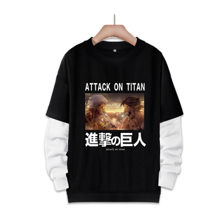 Shingeki no Kyojin Anime fake two-piece thick round neck sweater from S to 3XL