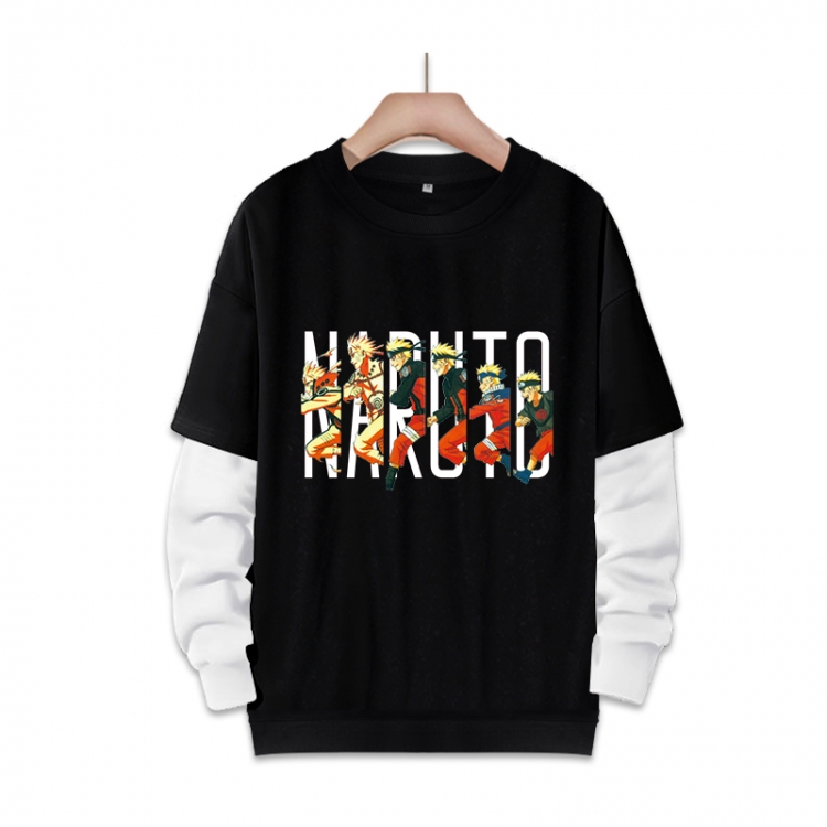 Naruto Anime fake two-piece thick round neck sweater from S to 3XL