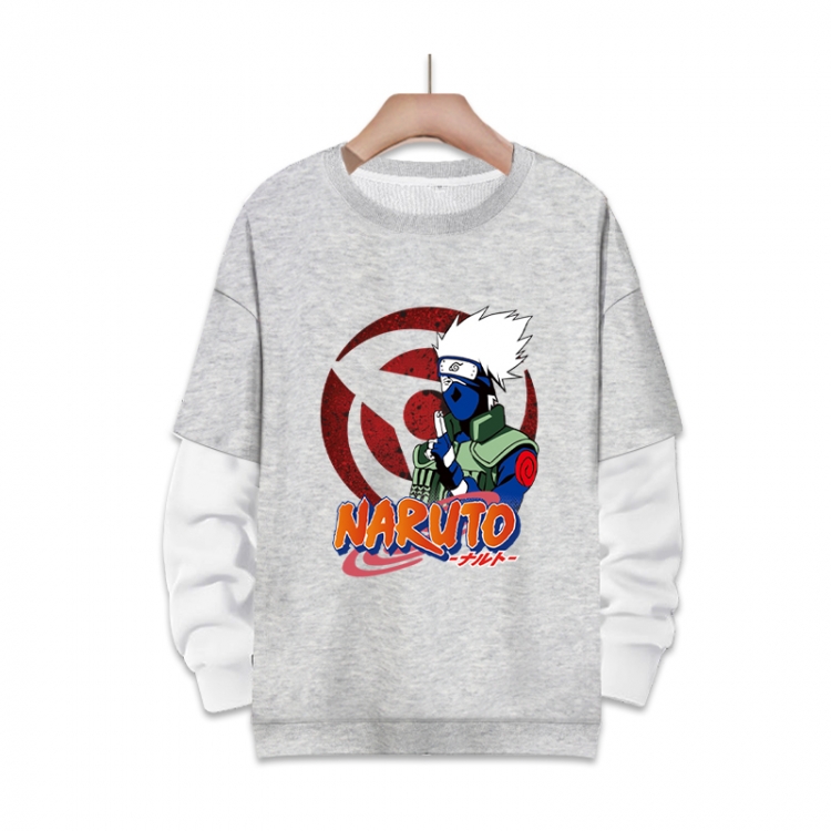 Naruto Anime fake two-piece thick round neck sweater from S to 3XL