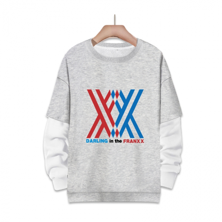 DARLING in the FRANXX  Anime fake two-piece thick round neck sweater from S to 3XL