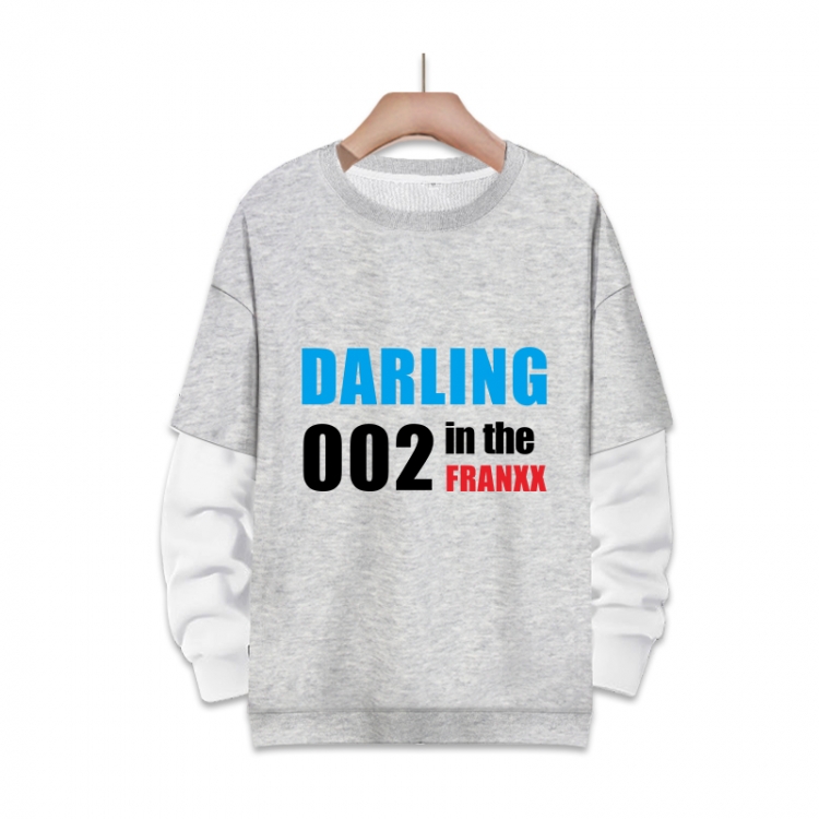 DARLING in the FRANXX  Anime fake two-piece thick round neck sweater from S to 3XL