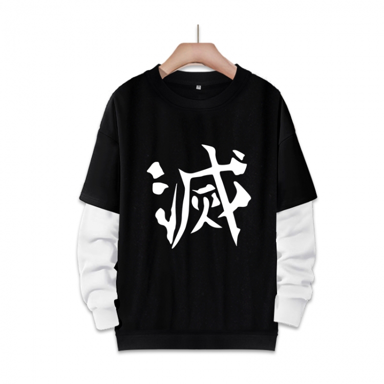 Demon Slayer Kimets Anime fake two-piece thick round neck sweater from S to 3XL