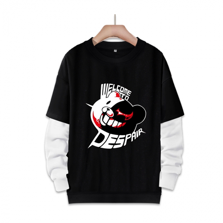 Dangan-Ronpa Anime fake two-piece thick round neck sweater from S to 3XL