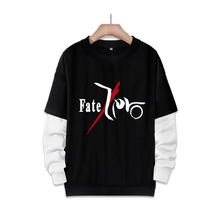 Fate stay night Anime fake two-piece thick round neck sweater from S to 3XL