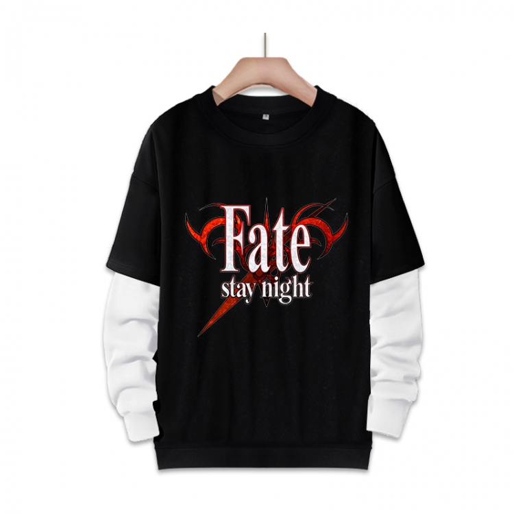 Fate stay night Anime fake two-piece thick round neck sweater from S to 3XL