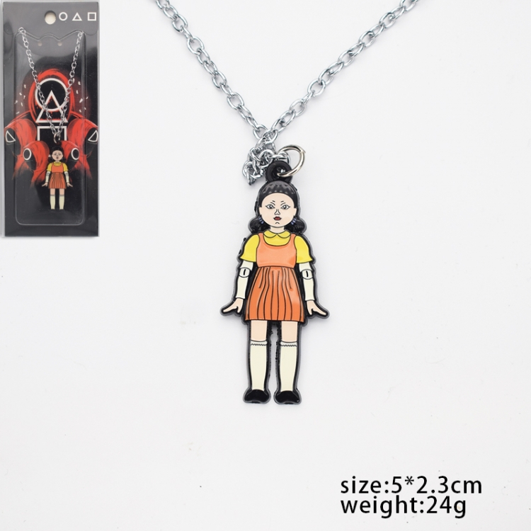 Squid game Cartoon metal necklace pendant pendant
