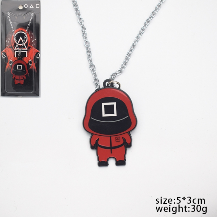 Squid game Cartoon metal necklace pendant pendant