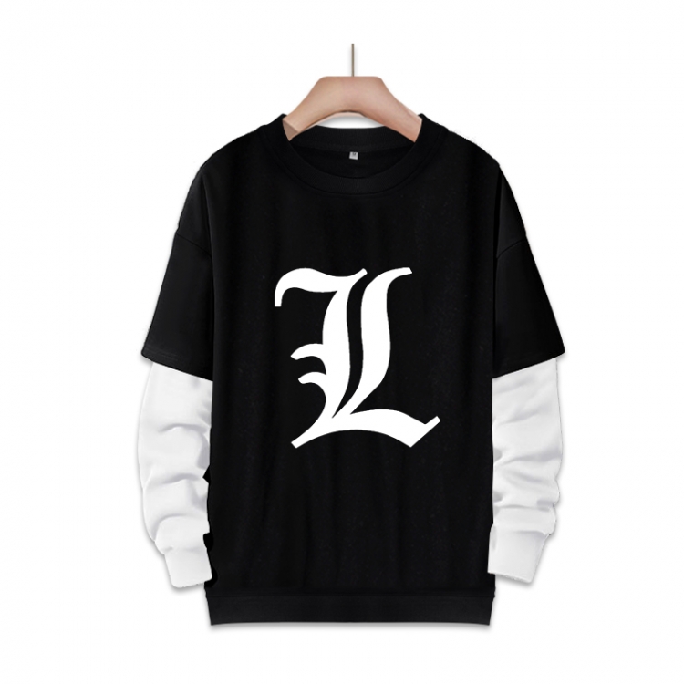  Death note Anime fake two-piece thick round neck sweater from S to 3XL