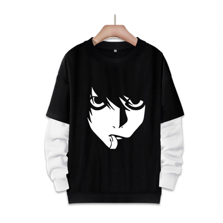  Death note Anime fake two-piece thick round neck sweater from S to 3XL