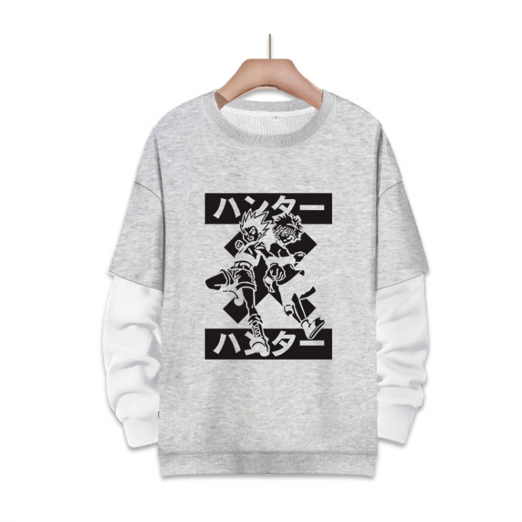 HunterXHunter Anime fake two-piece thick round neck sweater from S to 3XL