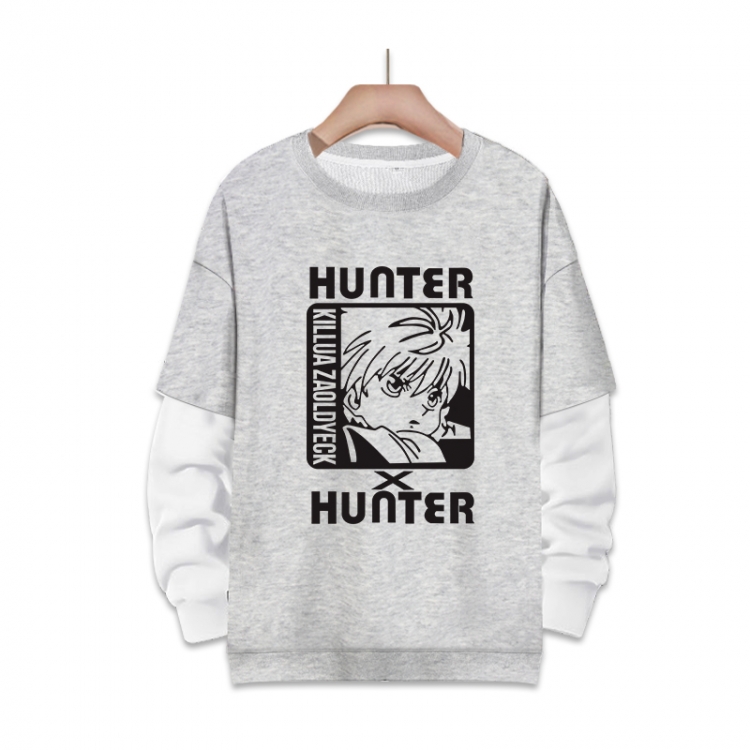 HunterXHunter Anime fake two-piece thick round neck sweater from S to 3XL