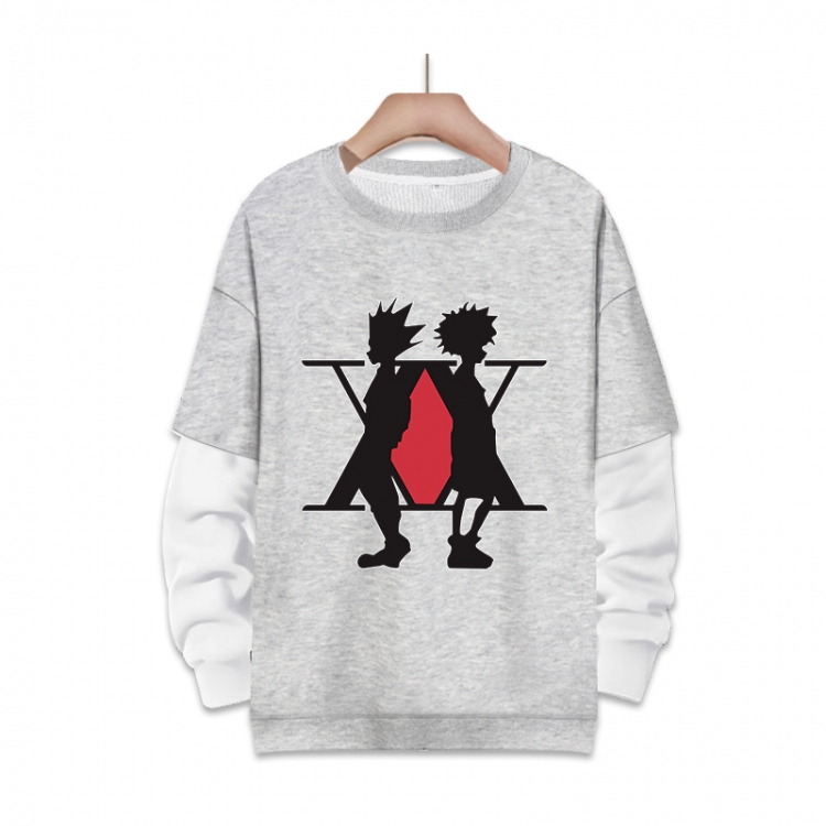 HunterXHunter Anime fake two-piece thick round neck sweater from S to 3XL