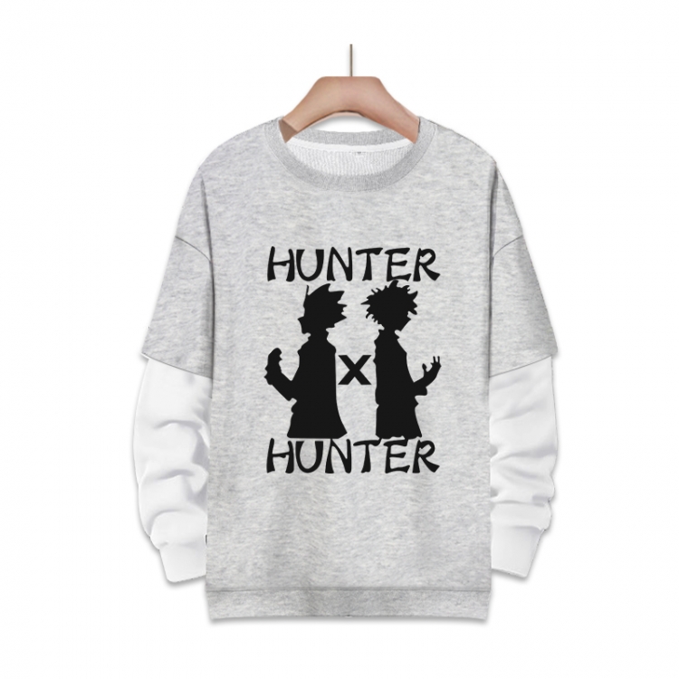 HunterXHunter Anime fake two-piece thick round neck sweater from S to 3XL