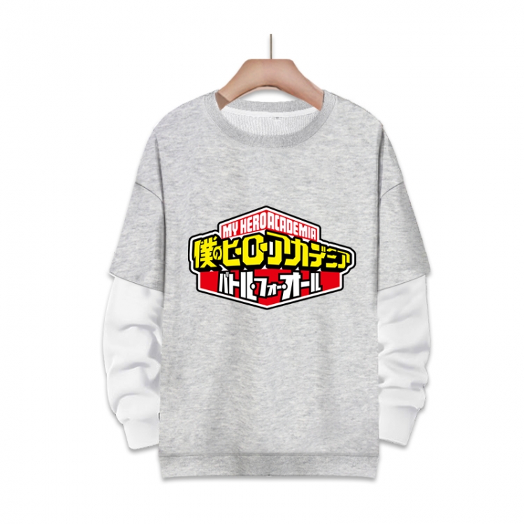 My Hero Academia Anime fake two-piece thick round neck sweater from S to 3XL