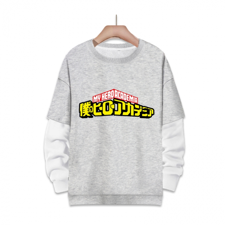 My Hero Academia Anime fake two-piece thick round neck sweater from S to 3XL