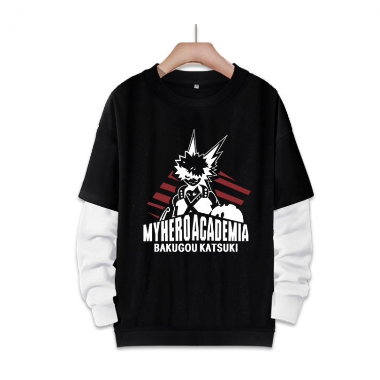 My Hero Academia Anime fake two-piece thick round neck sweater from S to 3XL