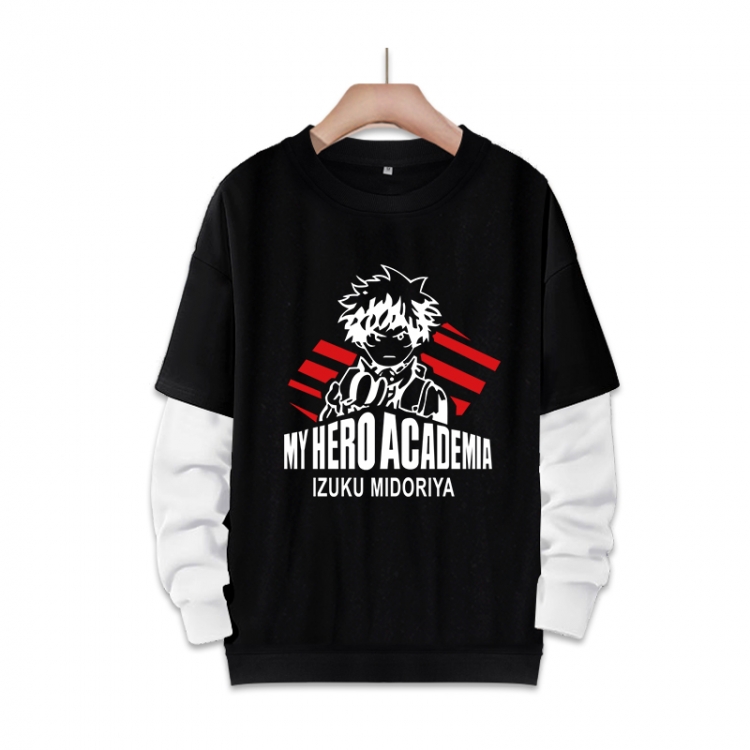 My Hero Academia Anime fake two-piece thick round neck sweater from S to 3XL