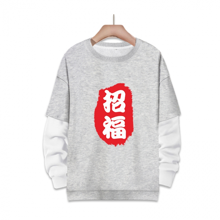 Natsume_Yuujintyou Anime fake two-piece thick round neck sweater from S to 3XL