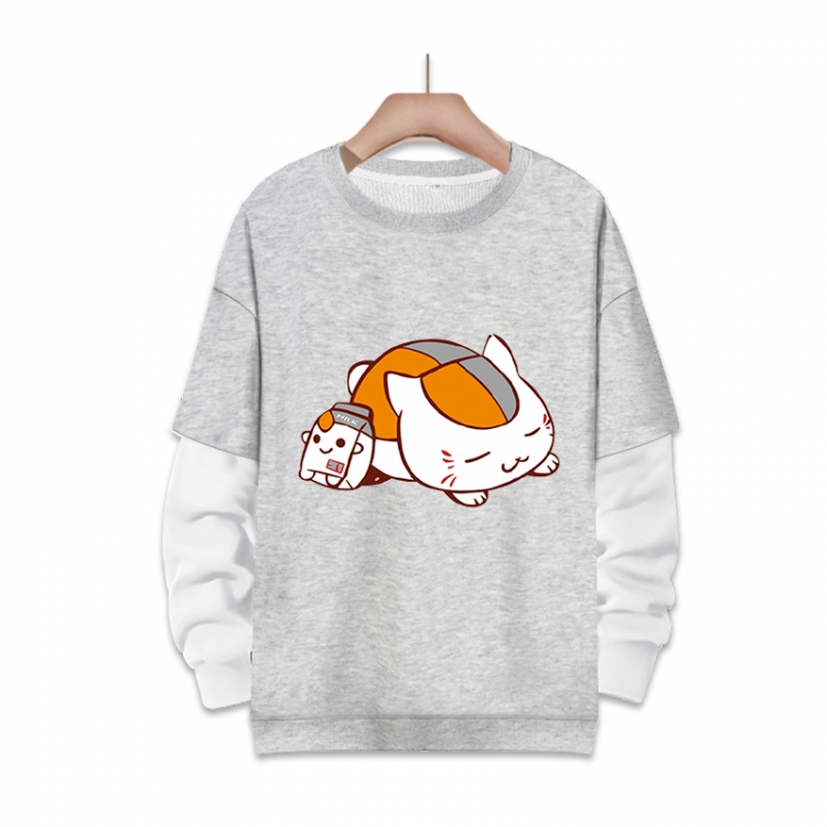 Natsume_Yuujintyou Anime fake two-piece thick round neck sweater from S to 3XL