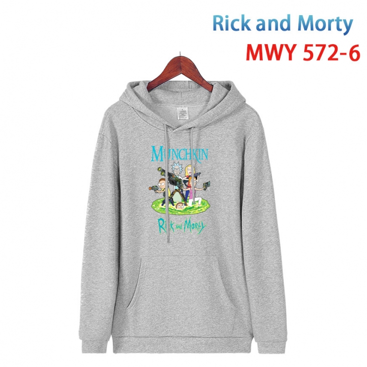 Rick and Morty Cotton Hooded Patch Pocket Sweatshirt from S to 4XL