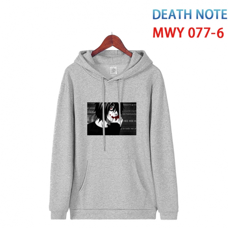 Death note Cotton Hooded Patch Pocket Sweatshirt from S to 4XL MWY 077 6