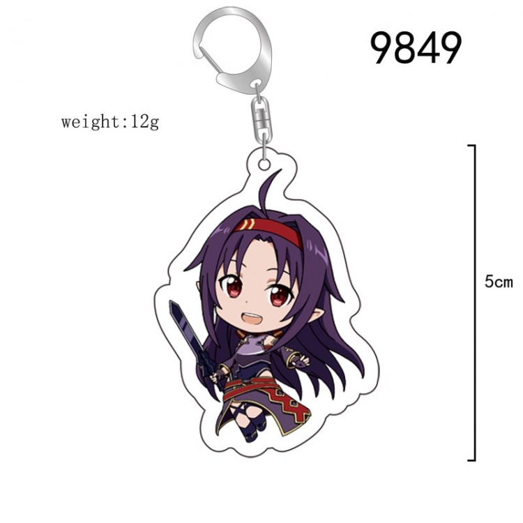 Sword Art Online Anime acrylic Key Chain  price for 5 pcs 9849