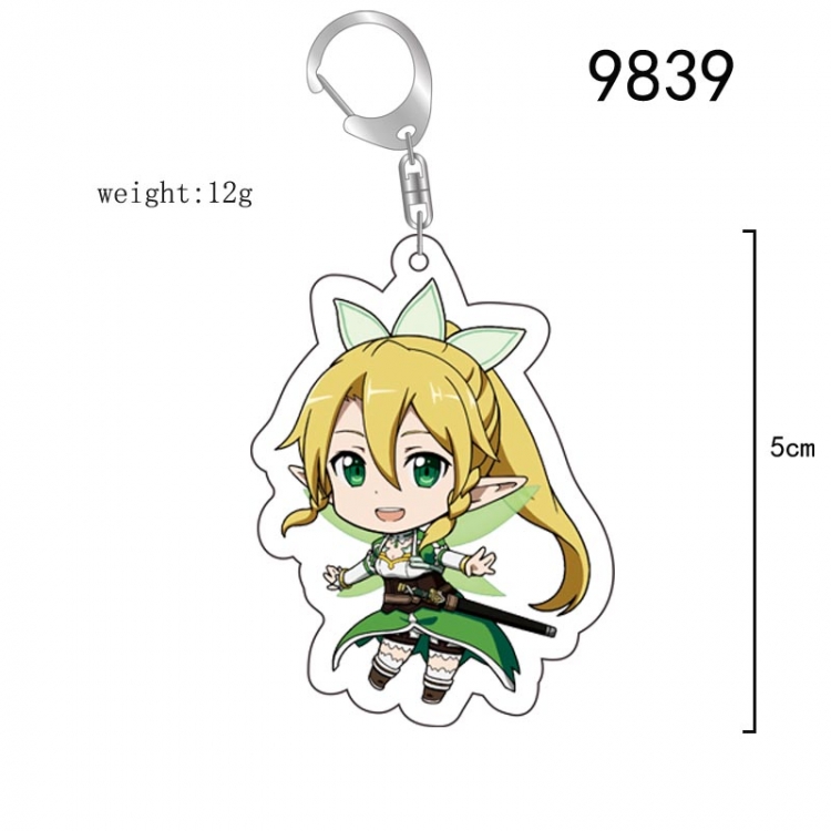 Sword Art Online Anime acrylic Key Chain  price for 5 pcs 9839