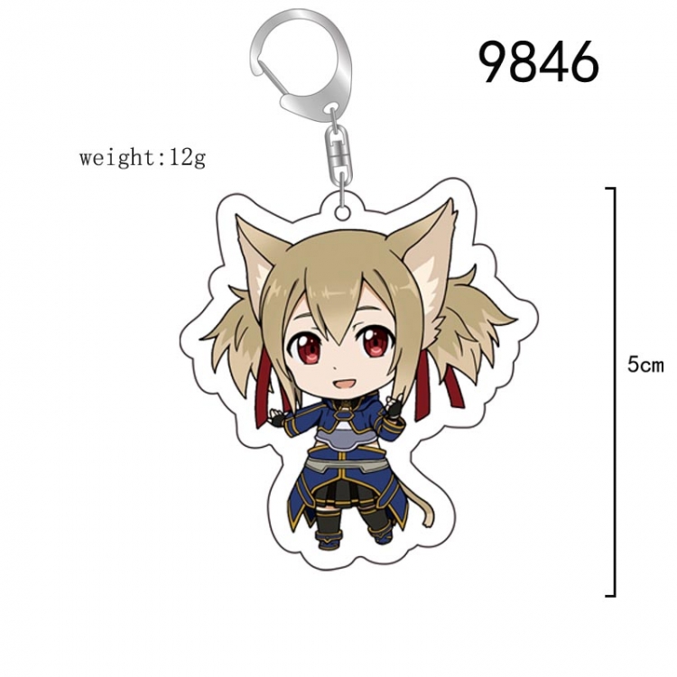 Sword Art Online Anime acrylic Key Chain  price for 5 pcs 9846