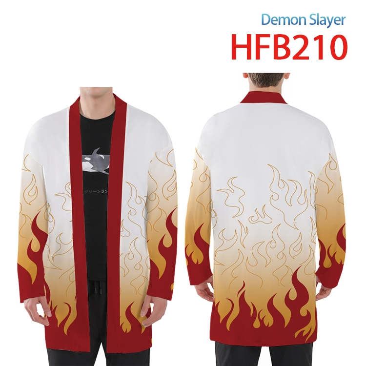 Demon Slayer Kimets Anime Peripheral Full Color Long Kimono  from XS to 4XL HFB-210