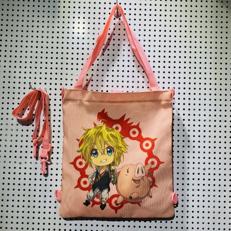 The Seven Deadly Sins  Double-sided color picture canvas shoulder bag storage bag 33X32cm