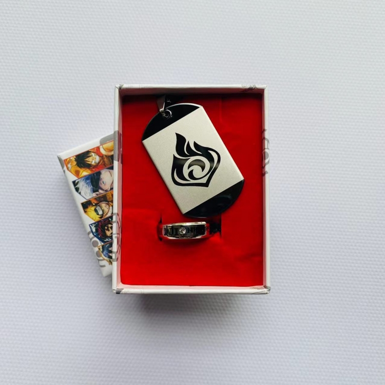 Genshin Impact  Anime Peripheral Ring Necklace Box Set 530