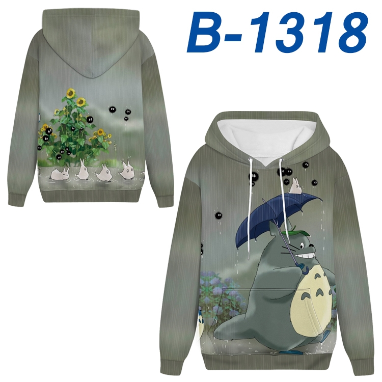 TOTORO Anime padded pullover sweater hooded top from S to 4XL B-1318