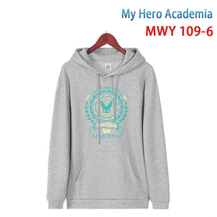 My Hero Academia Cartoon Sleeve Hooded Patch Pocket Cotton Sweatshirt from S to 4XL MWY 109 6
