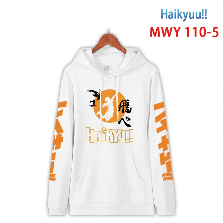 Haikyuu!! Cartoon Sleeve Hooded Patch Pocket Cotton Sweatshirt from S to 4XL MWY 110 5