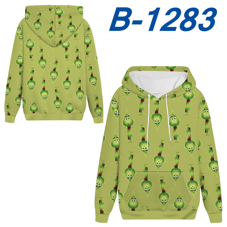 Green Haired Grinch  Anime padded pullover sweater hooded top from S to 4XL B-1283