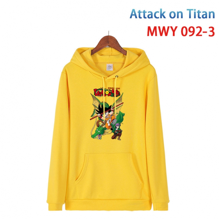 Shingeki no Kyojin Cartoon Sleeve Hooded Patch Pocket Cotton Sweatshirt from S to 4XL  MWY-092-3