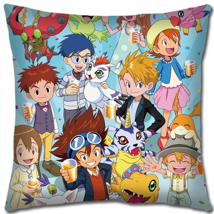 Digimon Anime square full-color pillow cushion 45X45CM NO FILLING  S2-8