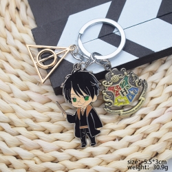 Harry Potter cartoon skewers metal Key Chain school bag pendant style A