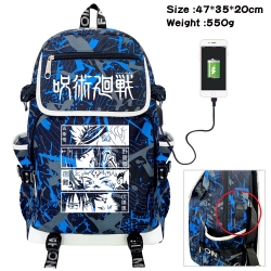 Jujutsu Kaisen Camouflage Waterproof Canvas Flip Backpack Student School Bag 47X35X20CM