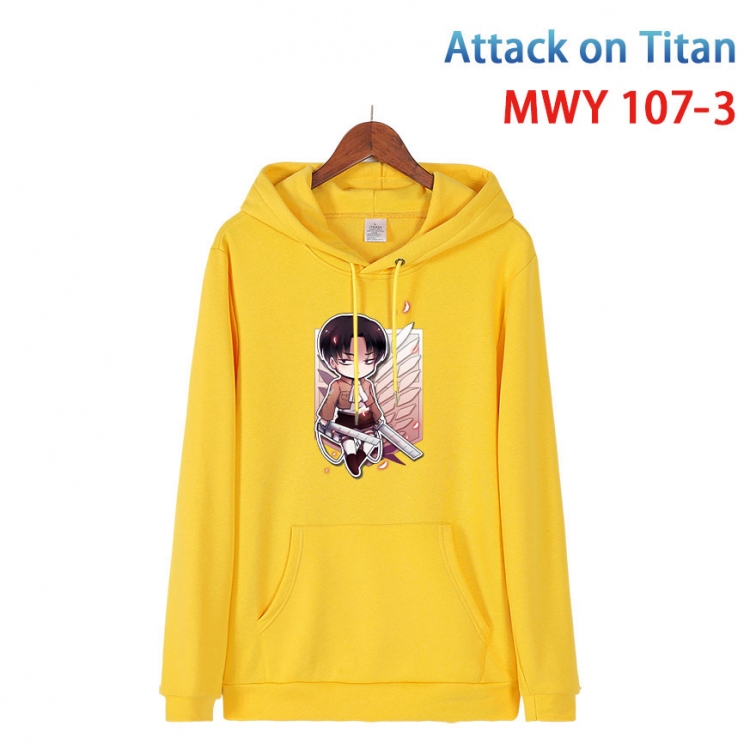 Shingeki no Kyojin Cartoon Sleeve Hooded Patch Pocket Cotton Sweatshirt from S to 4XL MWY-107-3