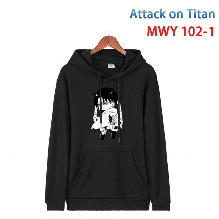 Shingeki no Kyojin Cartoon Sleeve Hooded Patch Pocket Cotton Sweatshirt from S to 4XL MWY-102-1