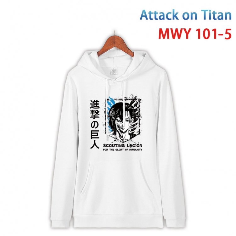 Shingeki no Kyojin Cartoon Sleeve Hooded Patch Pocket Cotton Sweatshirt from S to 4XL MWY-101-5