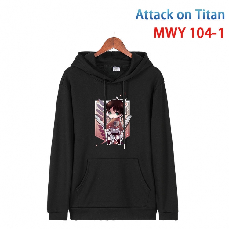 Shingeki no Kyojin Cartoon Sleeve Hooded Patch Pocket Cotton Sweatshirt from S to 4XL MWY-104-1